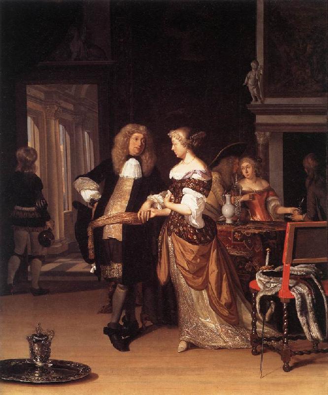 NEER, Eglon van der Elegant Couple in an Interior sh oil painting image